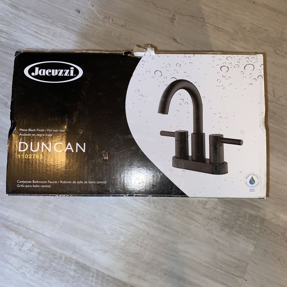 New Jacuzzi Duncan Matte Black Bathroom Faucet